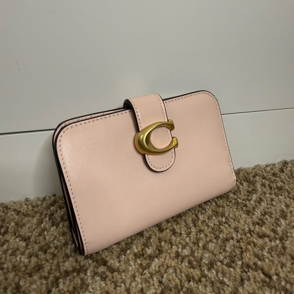 COACH Tabby Wallet in Blush Pink & Brass Hardware
